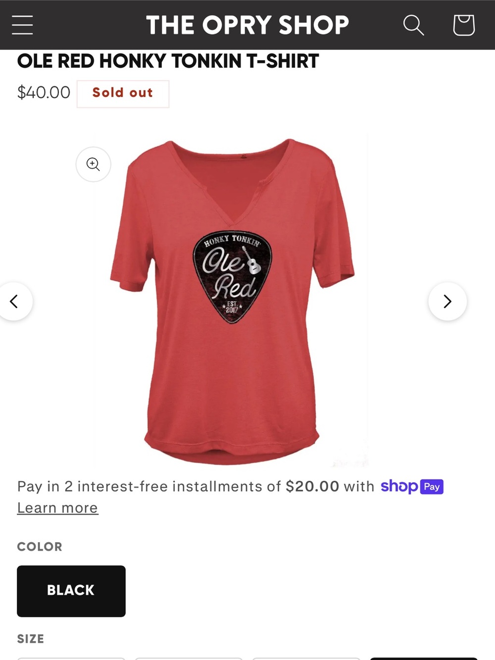 Ole Red Honky Tonkin' V-Neck Tee - Red